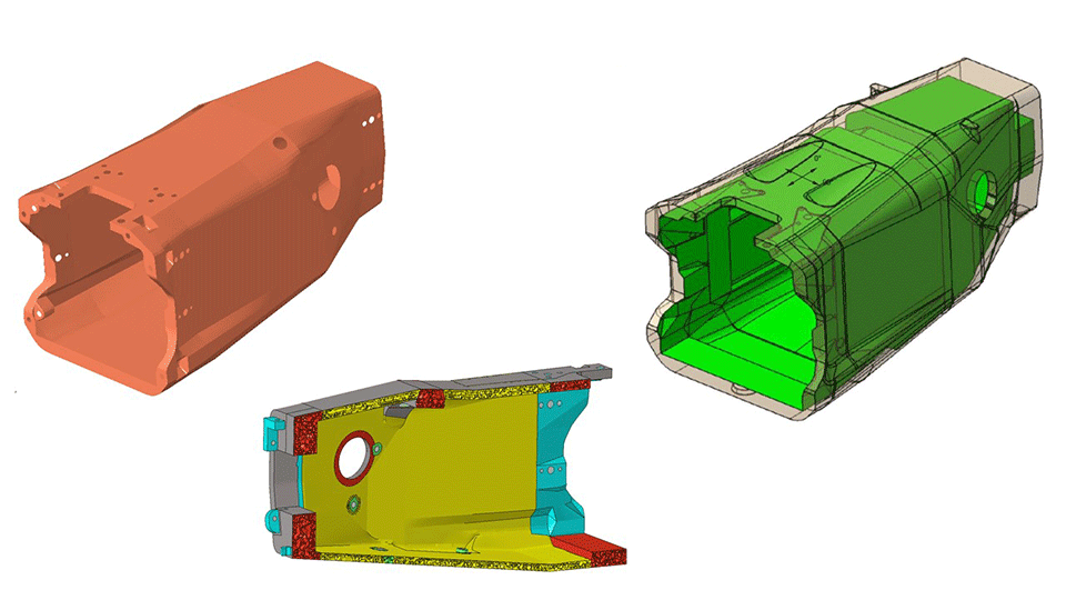 Entretoise moteur et boites de vitesse con&ccedil;u via la simulation num&eacute;rique 